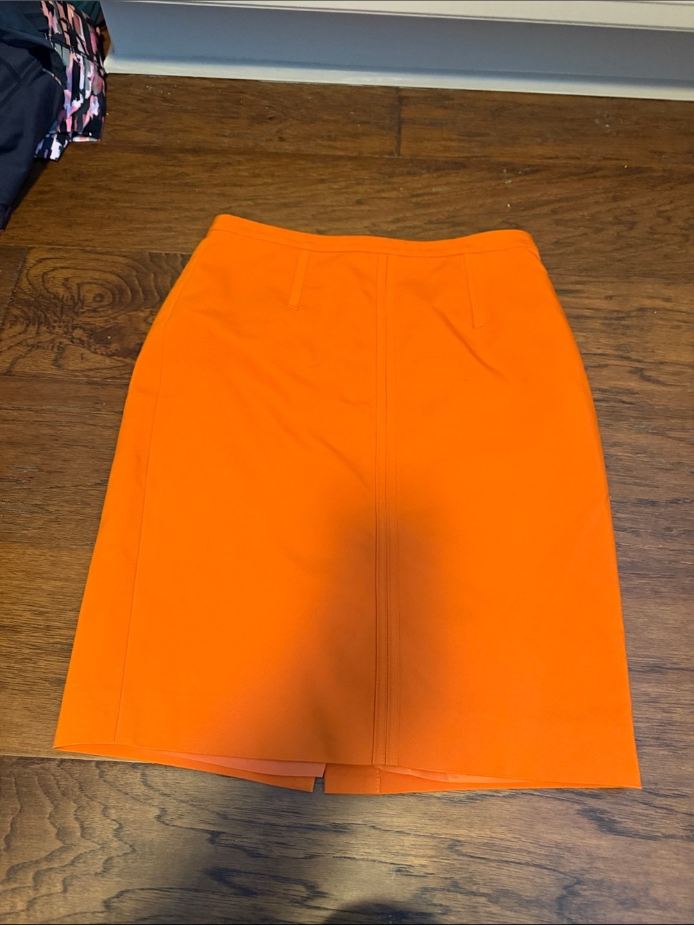 Ann Taylor Orange Tailored Pencil Skirt